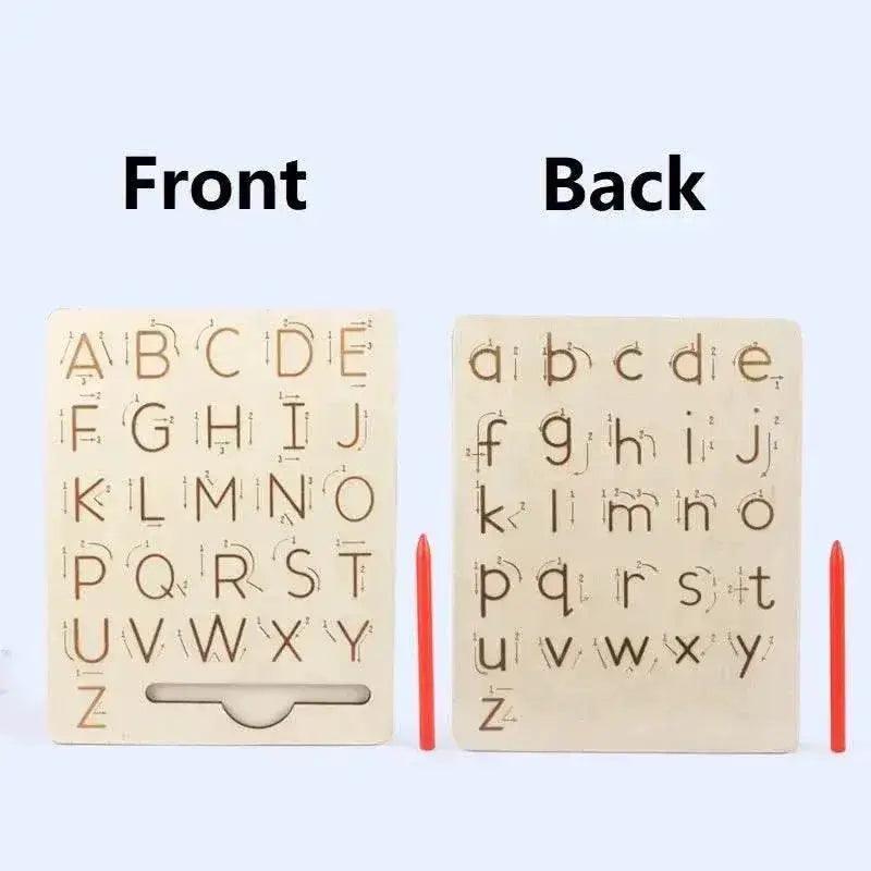  Wooden Alphabet Board For Children Writing Practice Montessori Alphanumeric Letter Tracing -  ToylandEU™