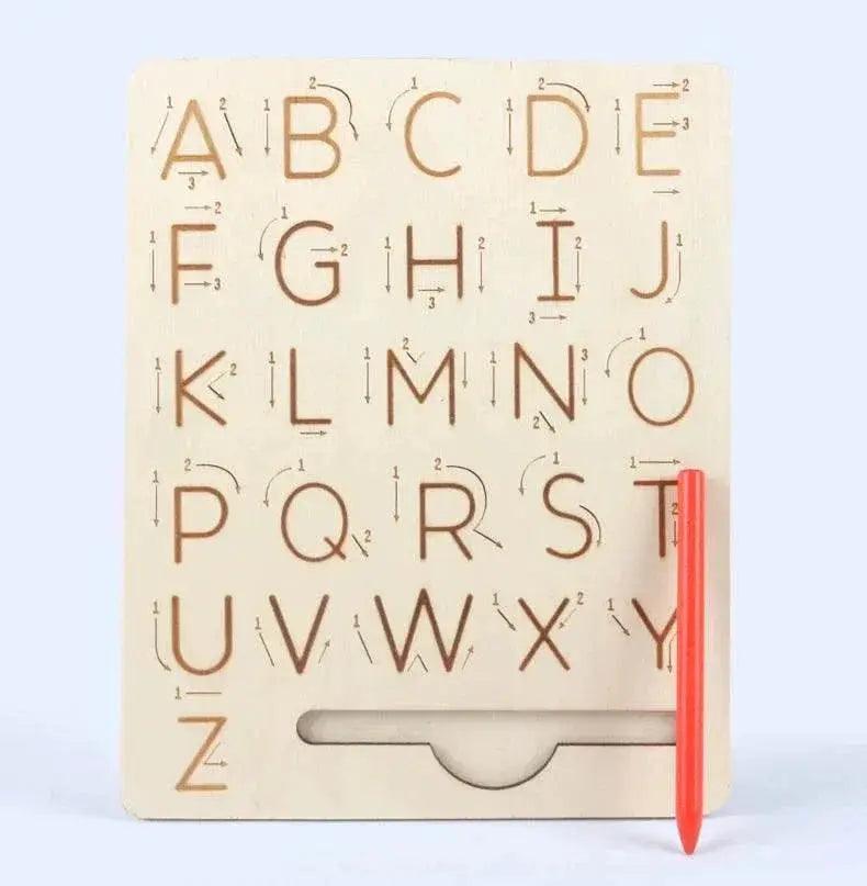  Wooden Alphabet Board For Children Writing Practice Montessori Alphanumeric Letter Tracing -  ToylandEU™