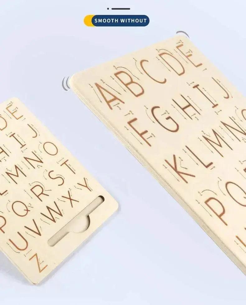  Wooden Alphabet Board For Children Writing Practice Montessori Alphanumeric Letter Tracing -  ToylandEU™