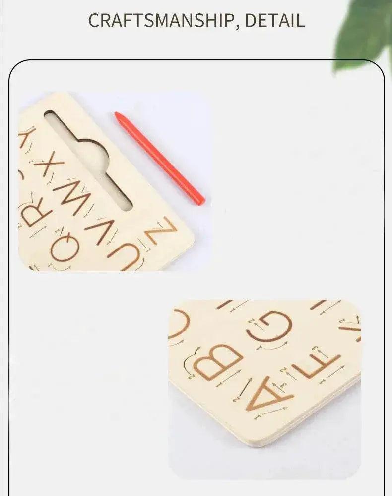  Wooden Alphabet Board For Children Writing Practice Montessori Alphanumeric Letter Tracing -  ToylandEU™