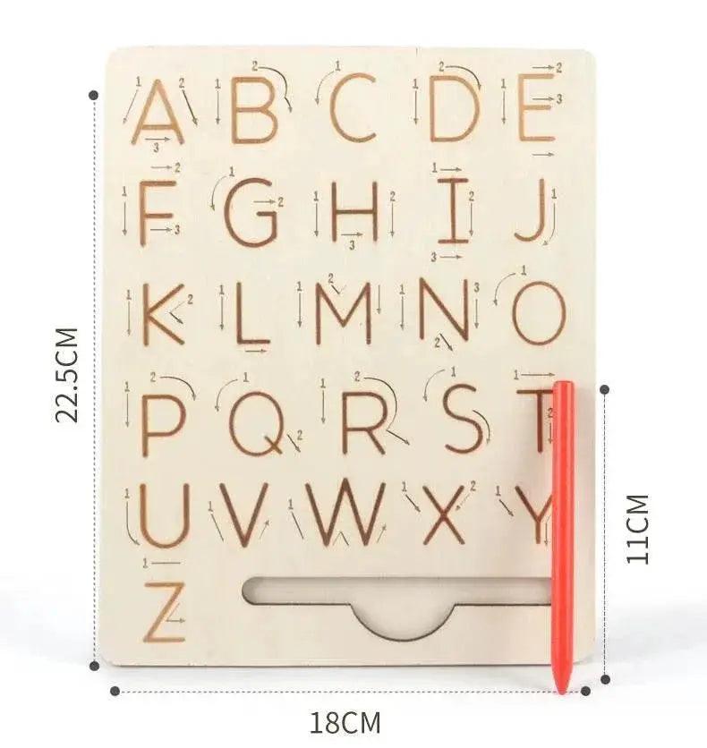  Wooden Alphabet Board For Children Writing Practice Montessori Alphanumeric Letter Tracing -  ToylandEU™