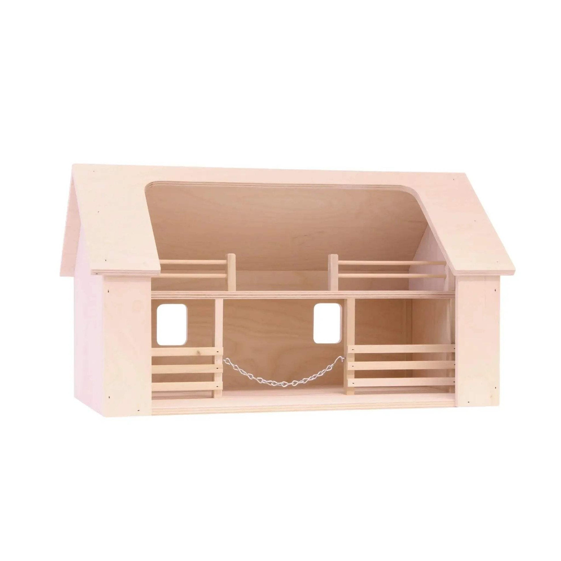 Wooden Amish-Made Ranch Shed Barn Toy, Unfinished Wood - ToylandEU