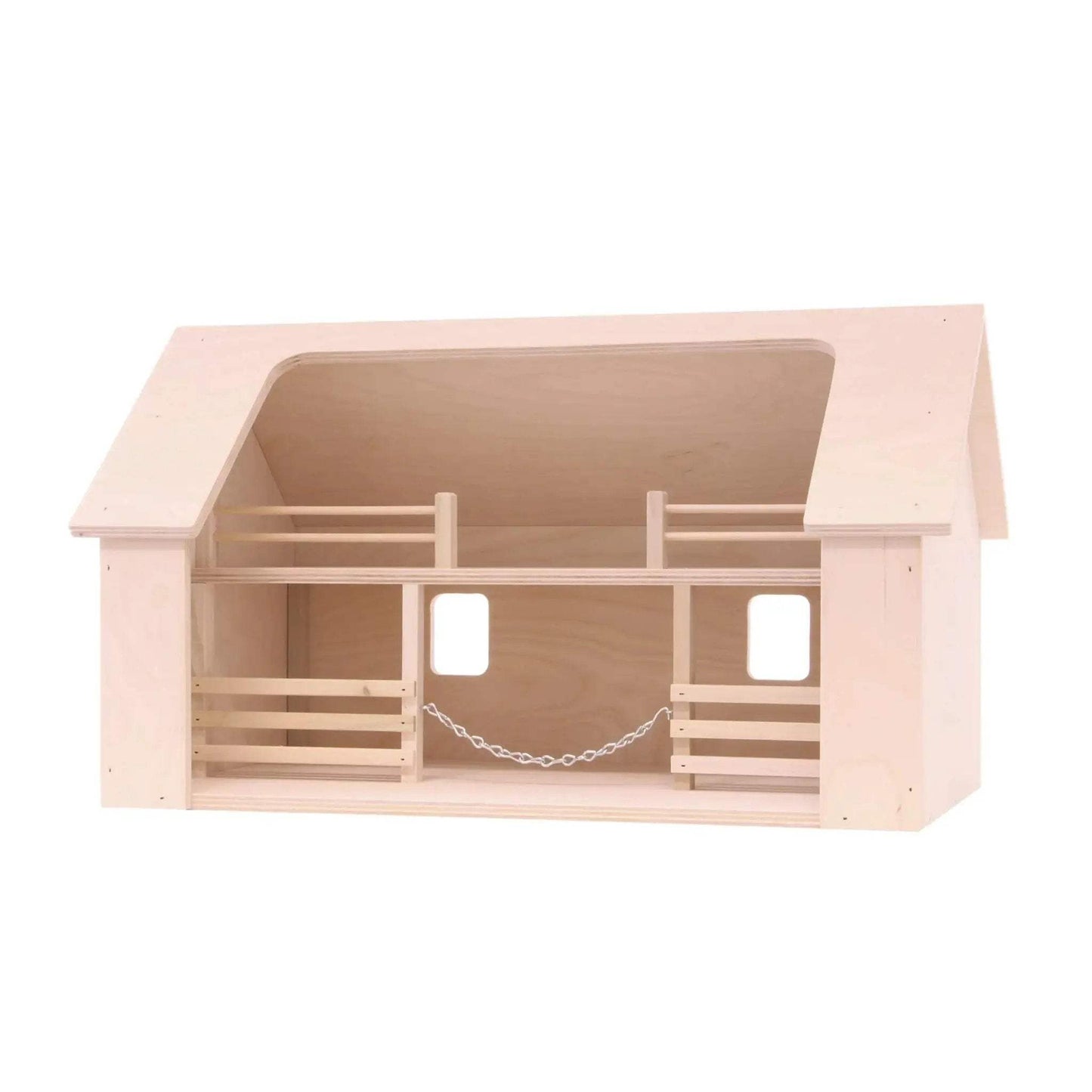 Wooden Amish-Made Ranch Shed Barn Toy, Unfinished Wood - ToylandEU