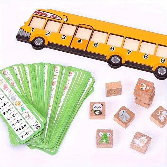  Wooden Animal Bus Puzzle Toy Safe Montessori Learning -  ToylandEU™