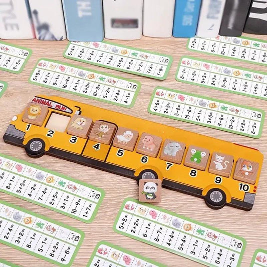  Wooden Animal Bus Puzzle Toy Safe Montessori Learning -  ToylandEU™