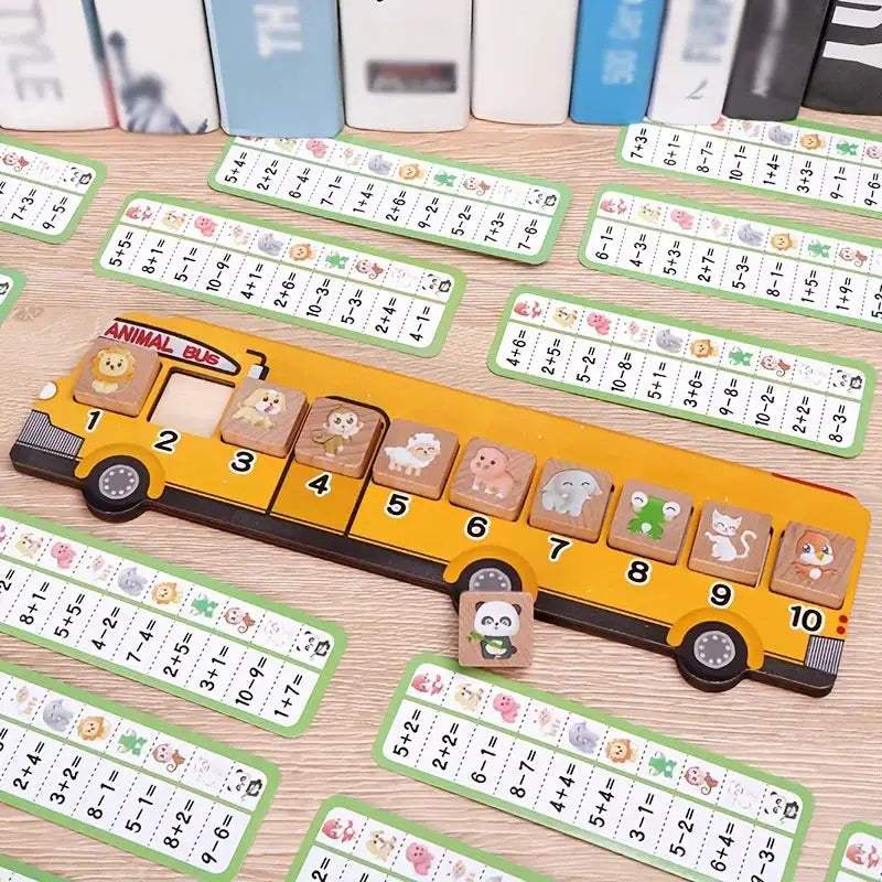  Wooden Animal Bus Puzzle Toy Safe Montessori Learning -  ToylandEU™