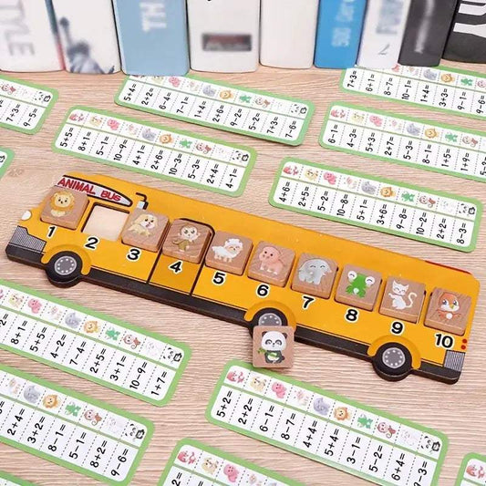  Wooden Animal Bus Puzzle Toy Safe Montessori Learning -  ToylandEU™