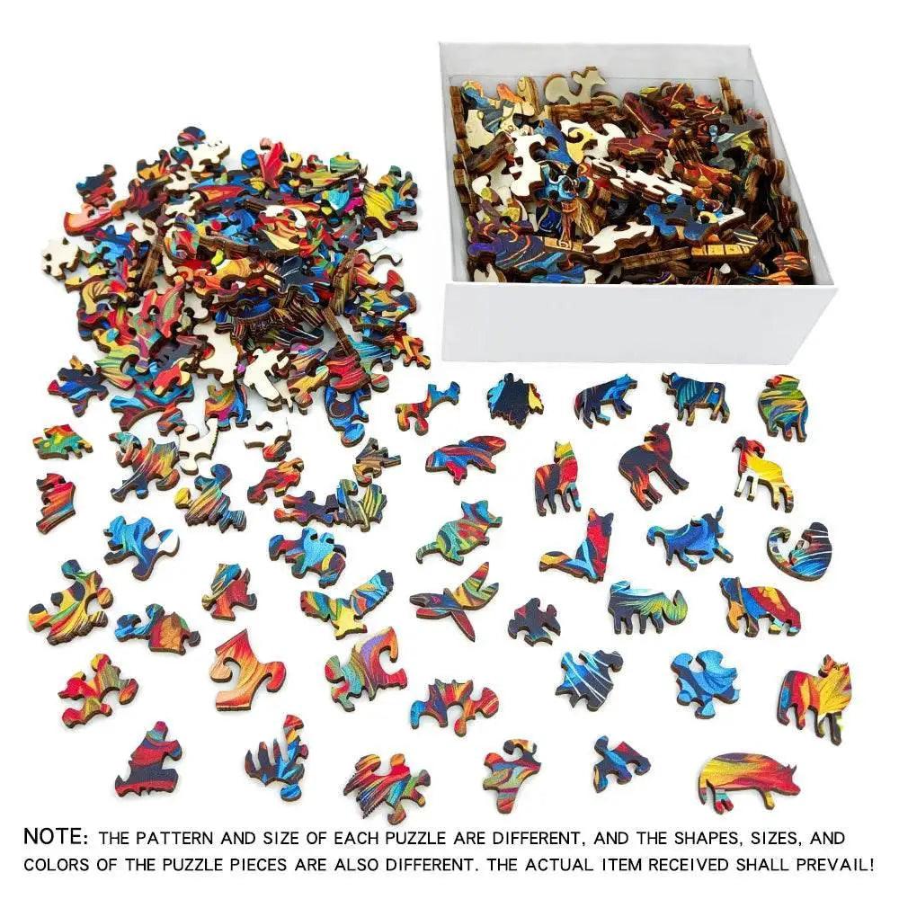  Wooden Animal-Shaped Jigsaw Puzzles for All Ages – Unique A3 Family Game Experience -  ToylandEU™