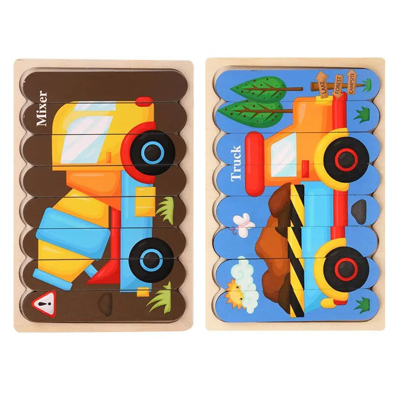 Wooden Animal and Fruit Jigsaw Puzzle for Children's Early Education and Learning Toyland EU