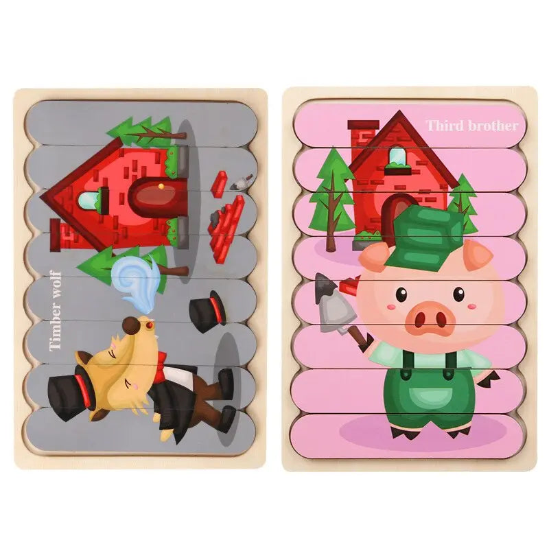 Wooden Animal and Fruit Jigsaw Puzzle for Children's Early Education and Learning Toyland EU