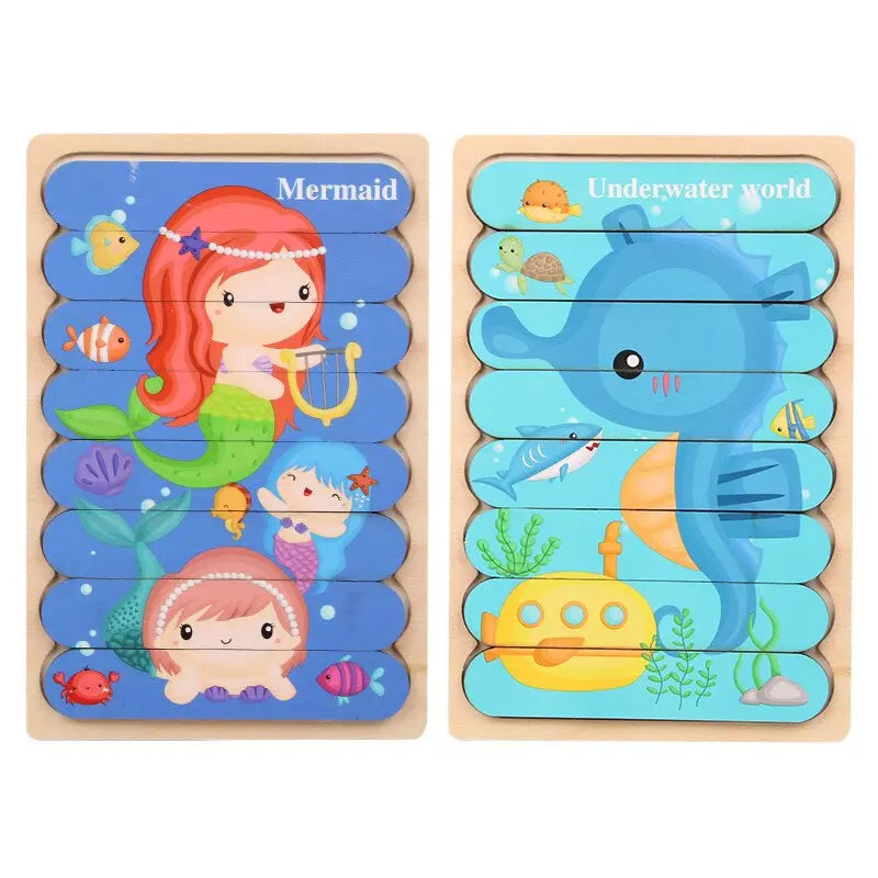 Wooden Animal and Fruit Jigsaw Puzzle for Children's Early Education and Learning Toyland EU