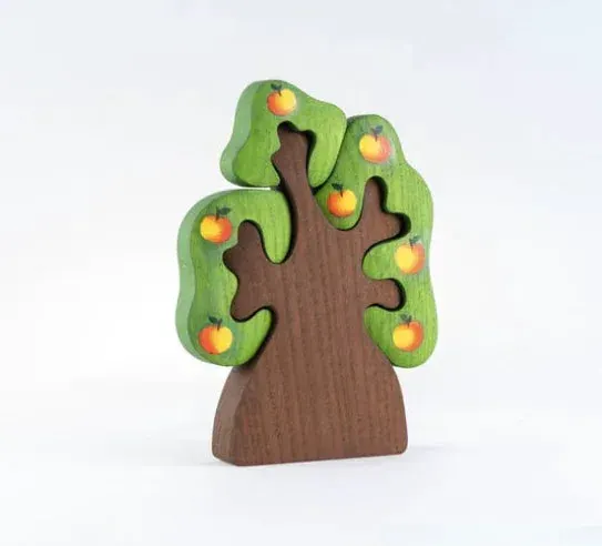 Wooden Apple Tree Puzzle With Safe Finish Handmade - ToylandEU