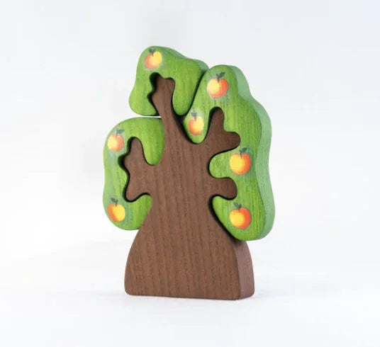 Wooden Apple Tree Puzzle With Safe Oil Finish For Learning - ToylandEU