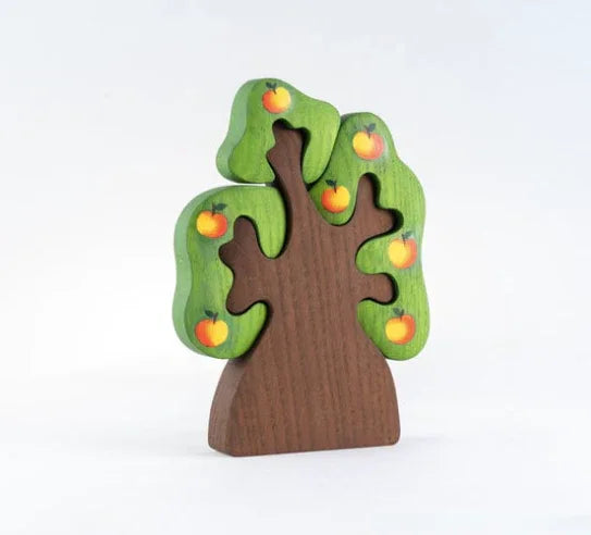 Wooden Apple Tree Puzzle With Safe Oil Finish For Learning - ToylandEU