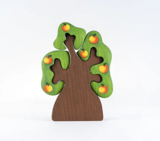 Wooden Apple Tree Puzzle With Safe Oil Finish For Learning - ToylandEU