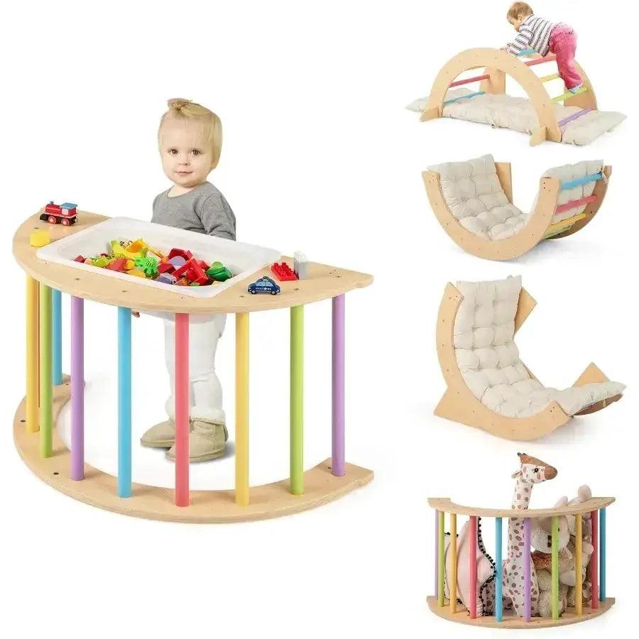  Wooden Arch Climber Montessori Play Gym Cushioned -  ToylandEU™