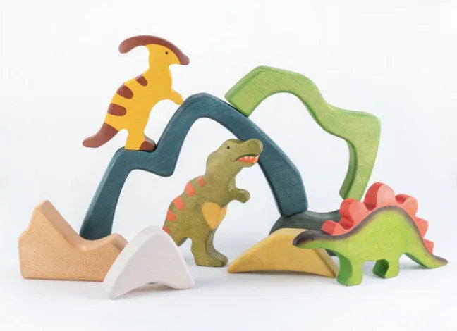 Wooden Arch Mountain Stacker Blocks For Creative Play - ToylandEU