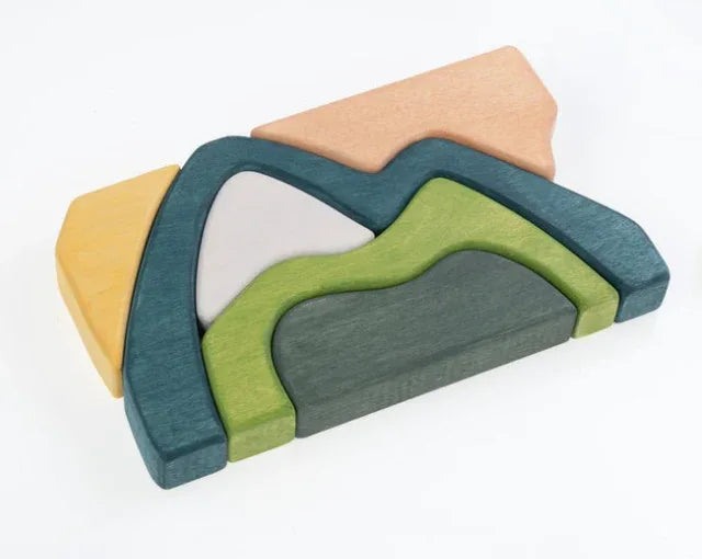 Wooden Arch Mountain Stacker Blocks For Creative Play - ToylandEU
