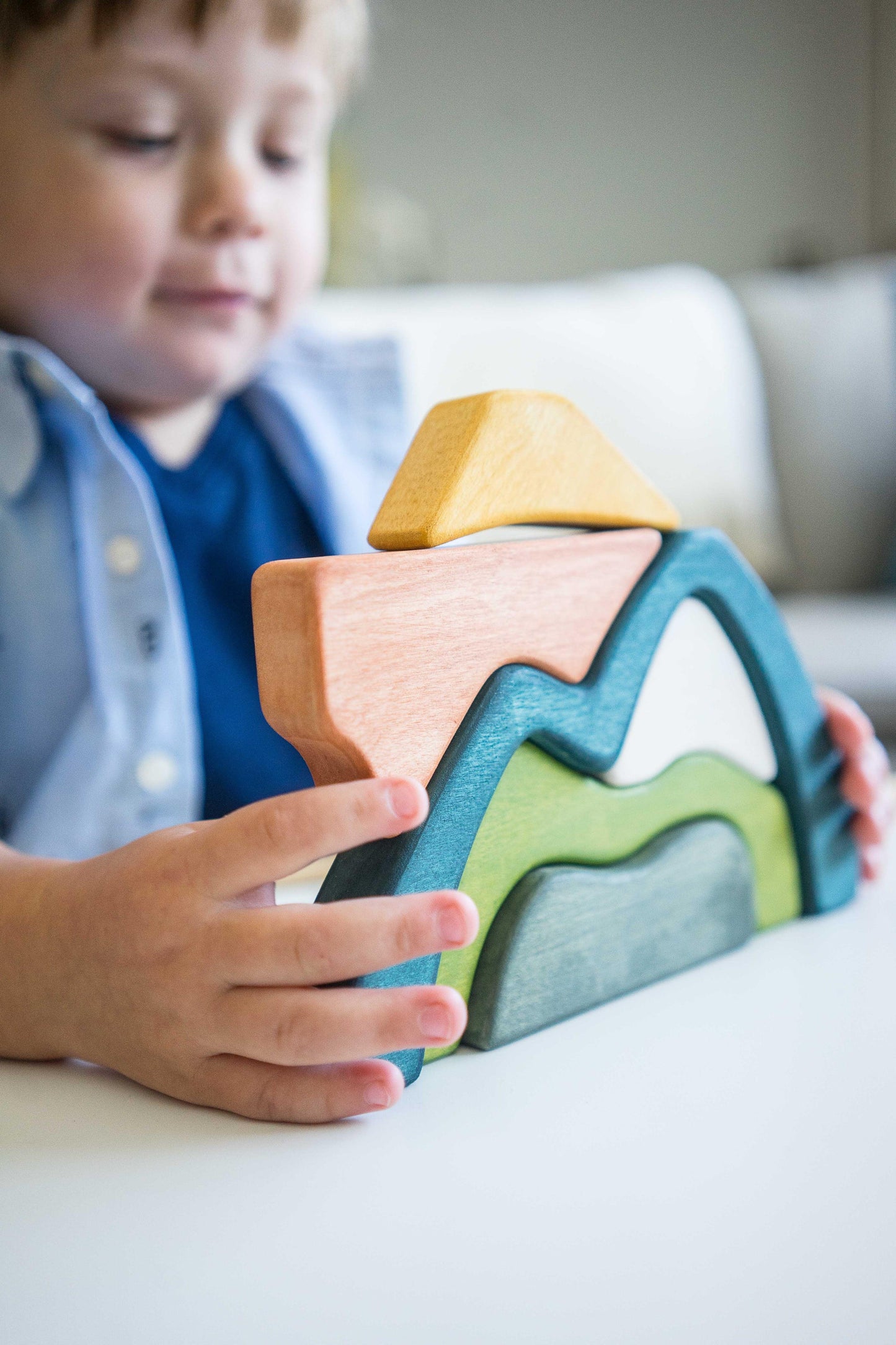 Wooden Arch Mountain Stacker Blocks For Creative Play - ToylandEU