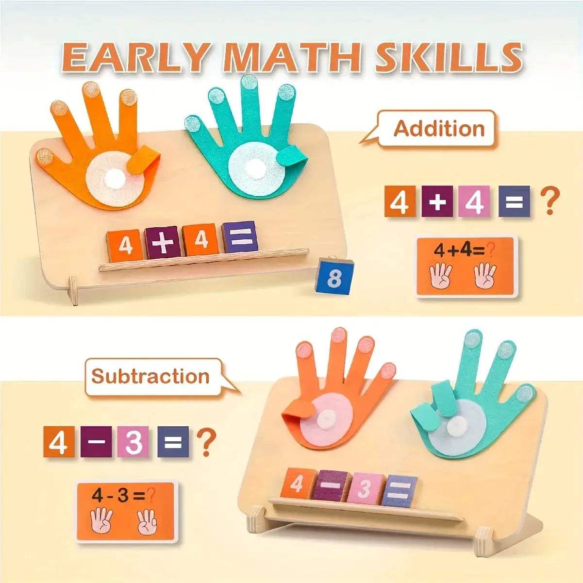 Wooden Arithmetic Learning Board Develops Math Skills With Number Blocks - ToylandEU