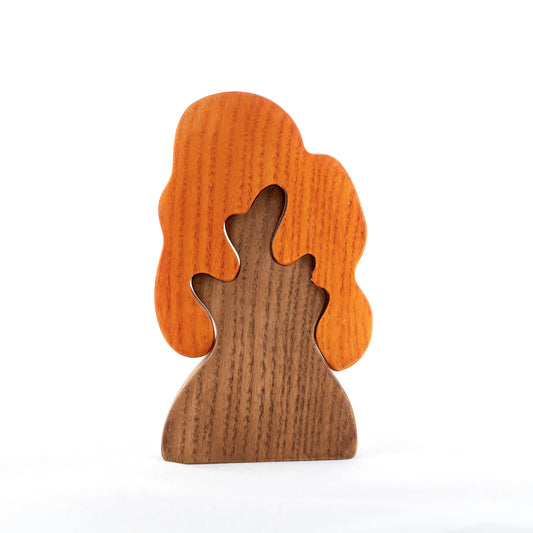 Oak Puzzle For Kids Handcrafted Natural Wood Grain - ToylandEU