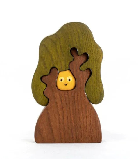 Wooden Autumn Tree Puzzle With Owl Safe Finish For Kids - ToylandEU