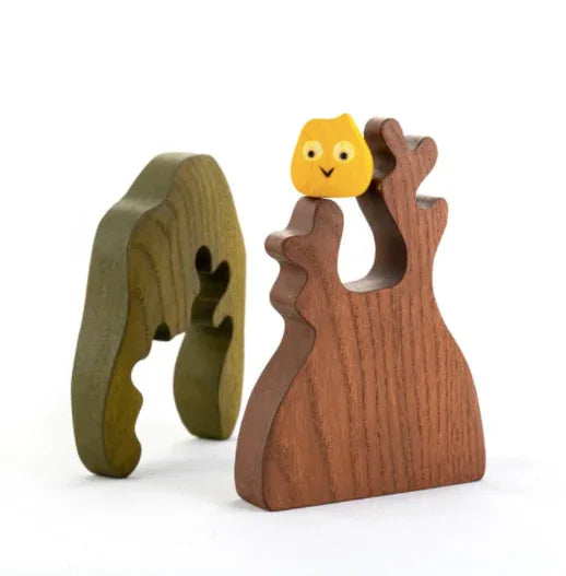 Wooden Autumn Tree Puzzle With Owl Safe Finish For Kids - ToylandEU