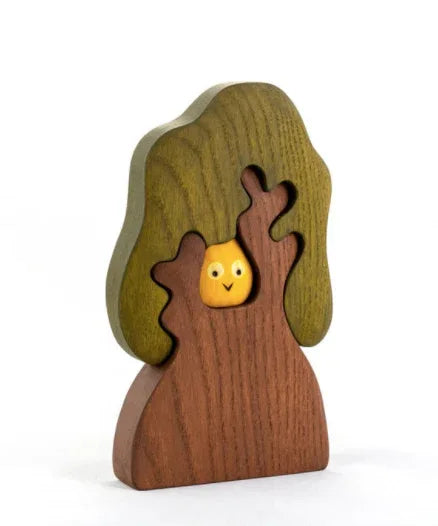 Wooden Autumn Tree Puzzle With Owl Safe Finish For Kids - ToylandEU