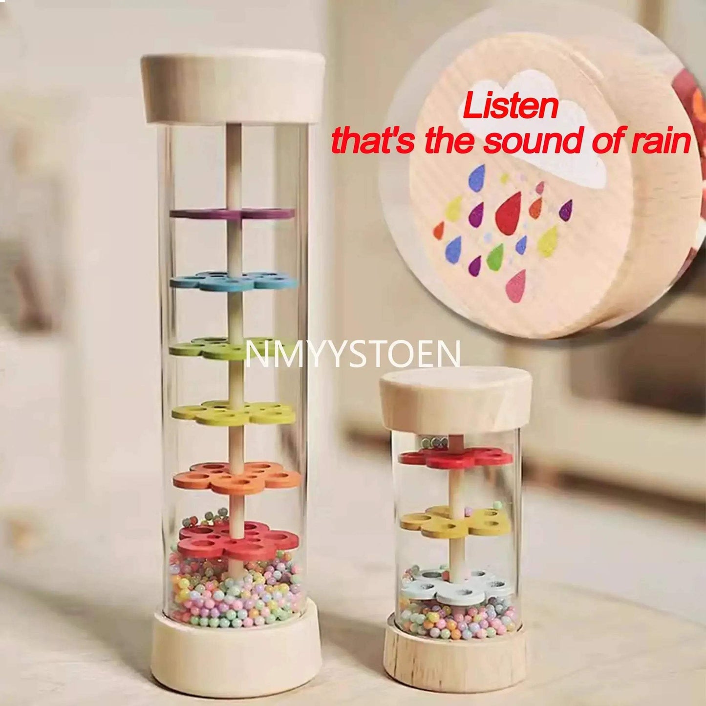 Wooden Baby Rain Sound Toy Educational Music Shaker - ToylandEU