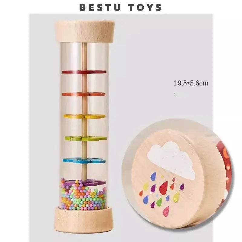 Wooden Baby Rain Sound Toy Educational Music Shaker - ToylandEU