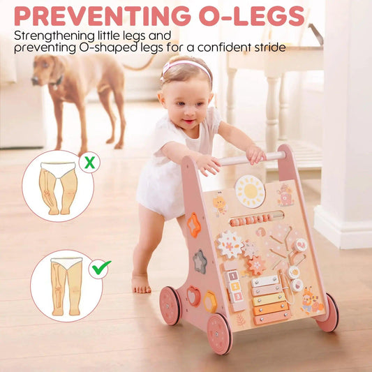  Wooden Baby Walker With Activity Center And Safe Finish -  ToylandEU™