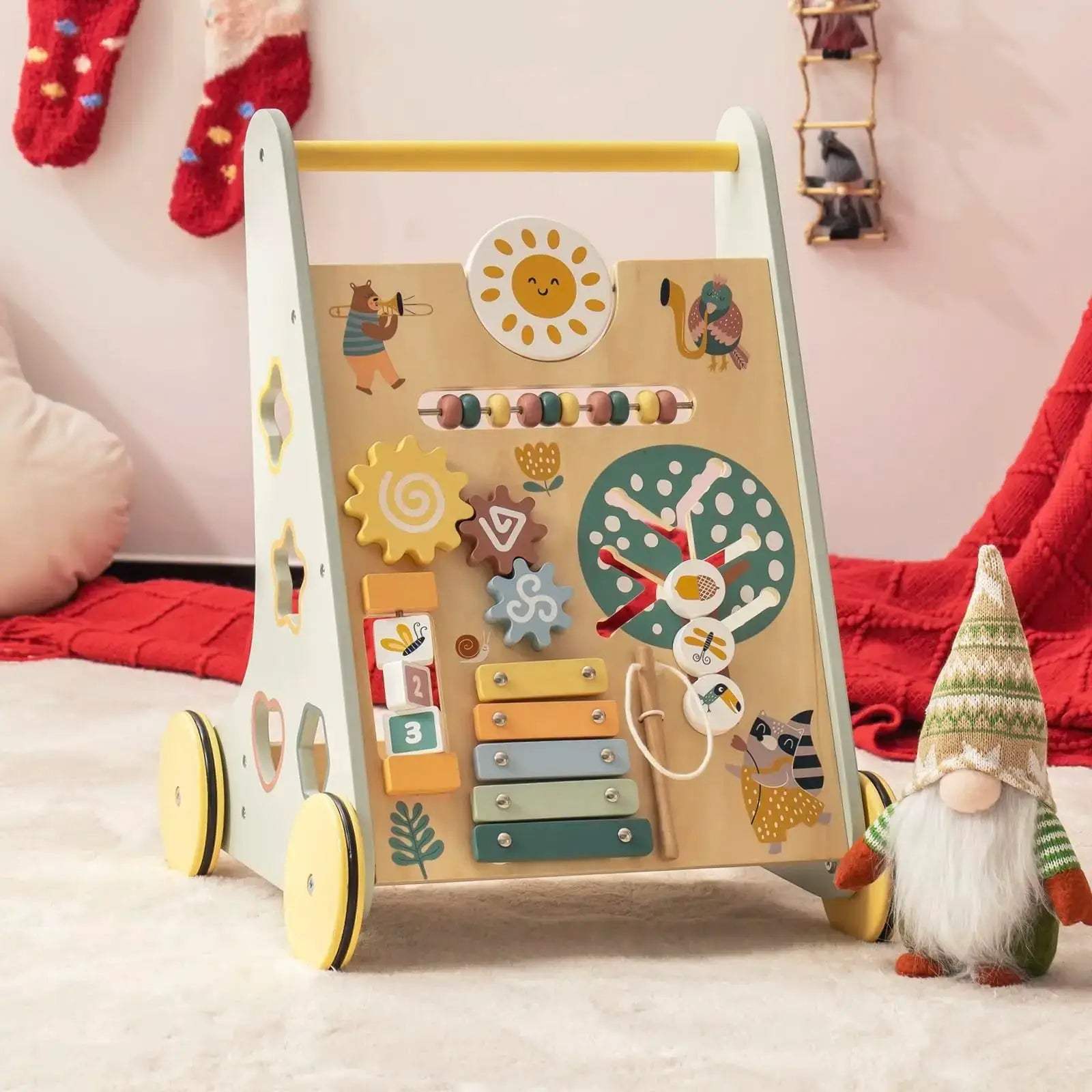 Wooden Baby Walker With Activity Center And Storage - ToylandEU