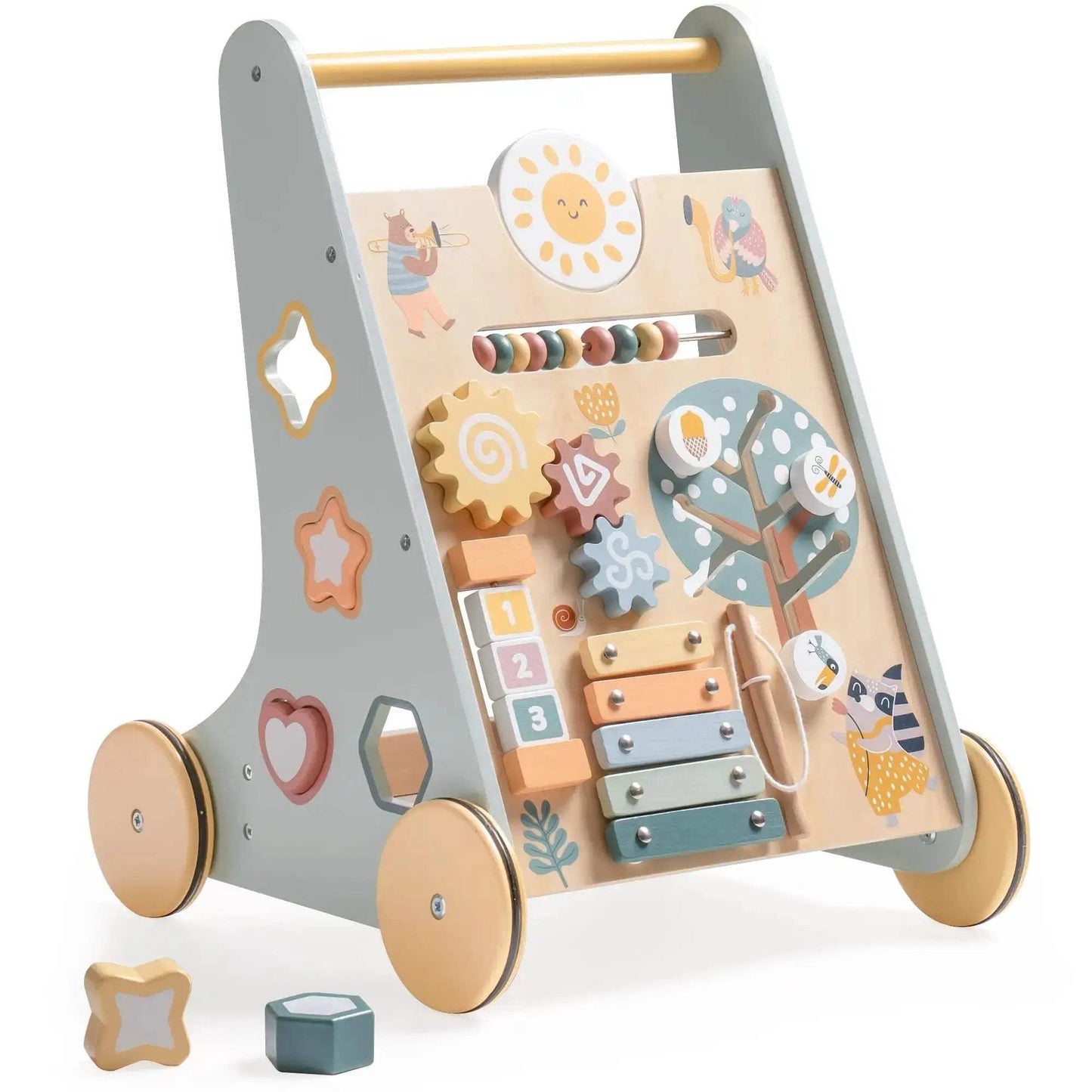 Wooden Baby Walker With Activity Center And Storage - ToylandEU
