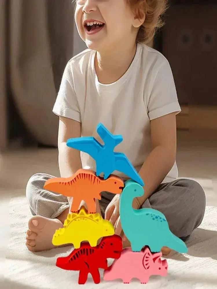  Wooden Balance Blocks Dinosaur Montessori Toy -  ToylandEU™
