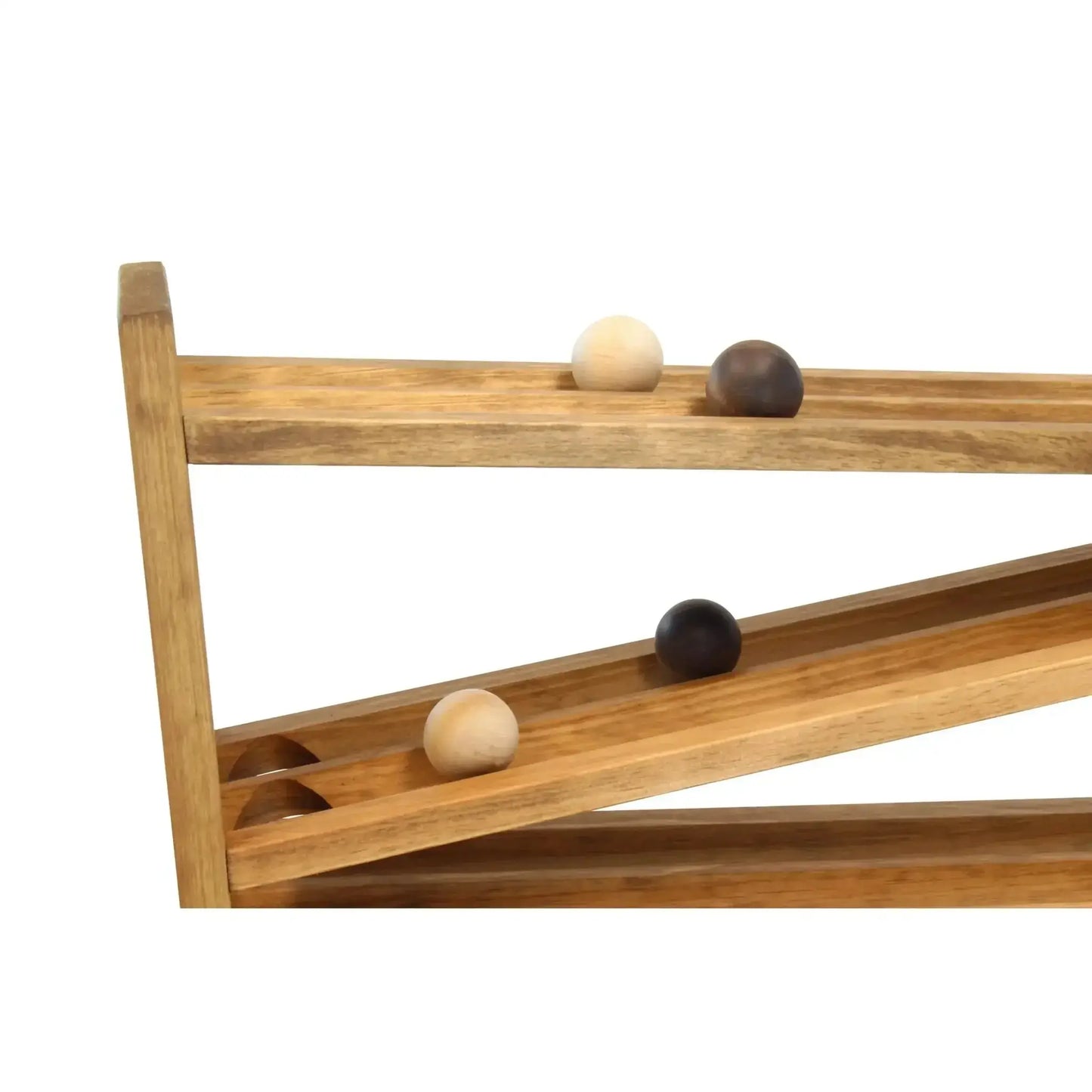 Wooden Ball Roller Racetrack Toy, Amish-Made, with 8 Wooden Balls - ToylandEU