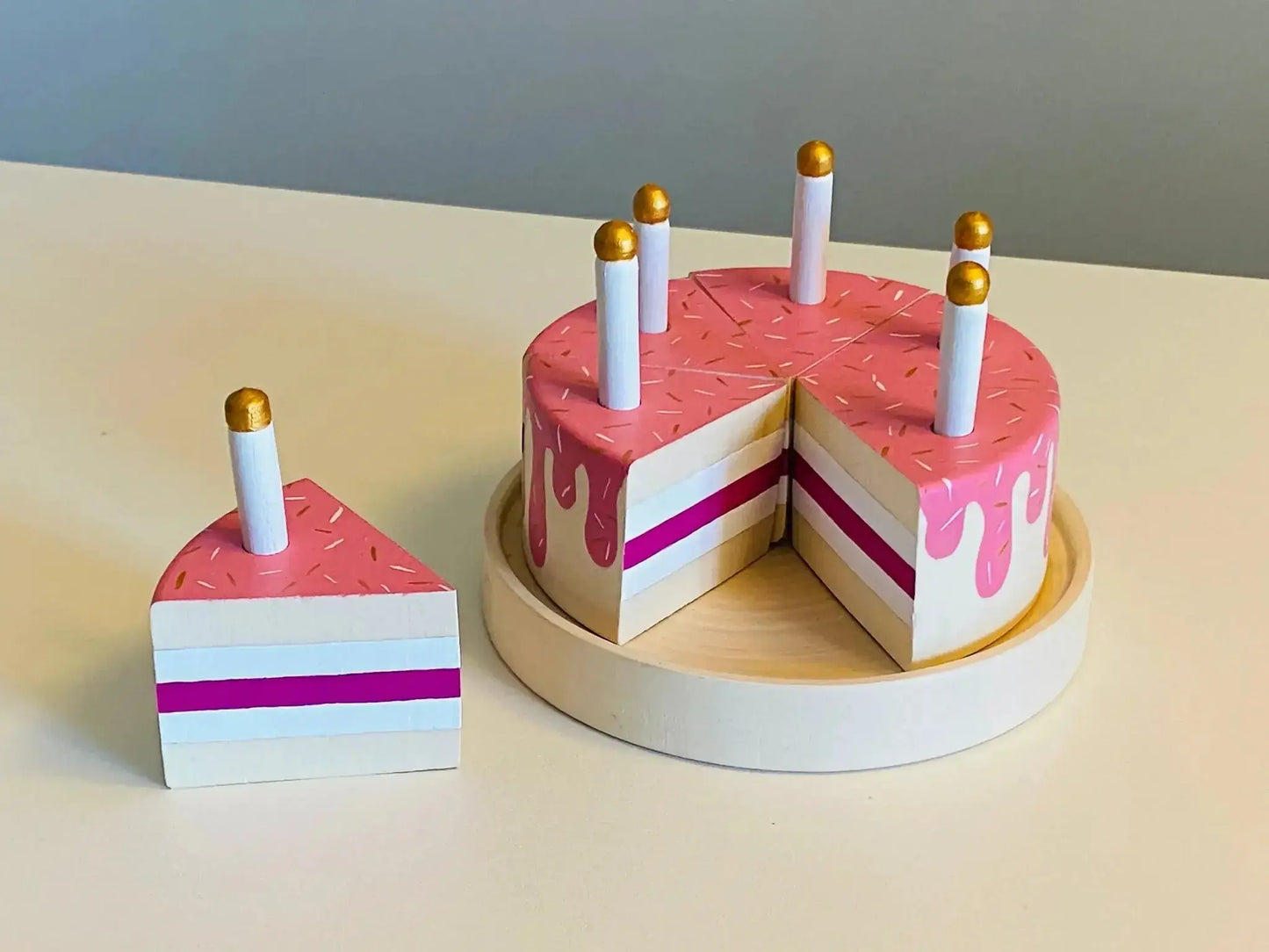 Wooden Birthday Cake Toy With Removable Candles For Imaginative Play - ToylandEU