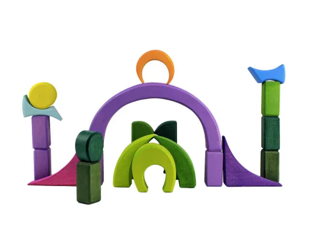 Wooden Blocks 1001 Nights Building Set With Colorful Pieces - ToylandEU