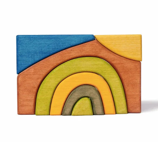 Wooden Blocks Arch Stackers For Creative Open Ended Play - ToylandEU