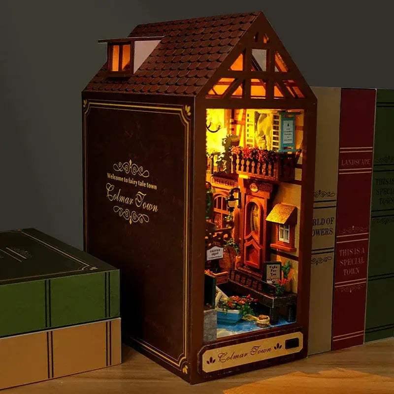 Wooden Book Nook DIY Miniatures Shelf Insert Dollhouses - ToylandEU