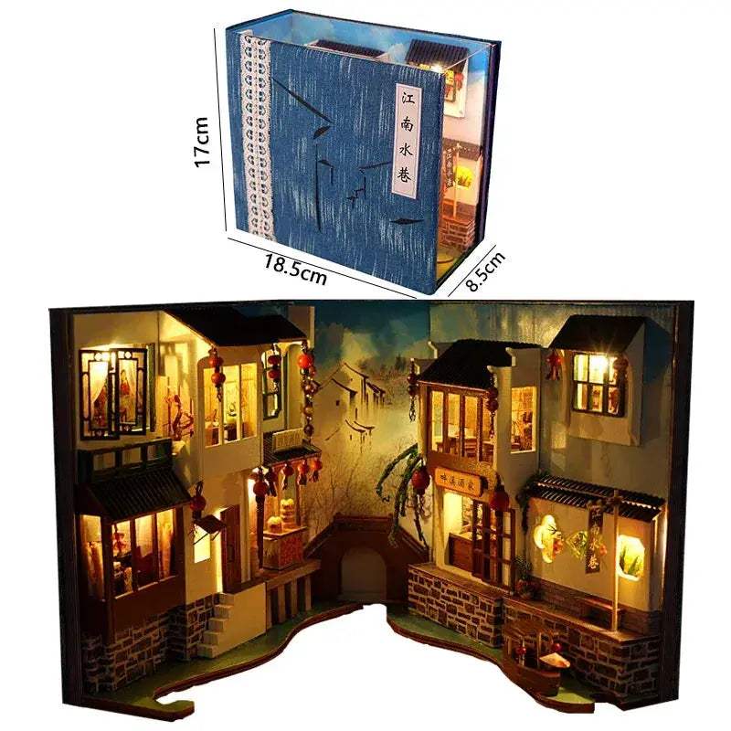Wooden Book Nook DIY Miniatures Shelf Insert Dollhouses - ToylandEU