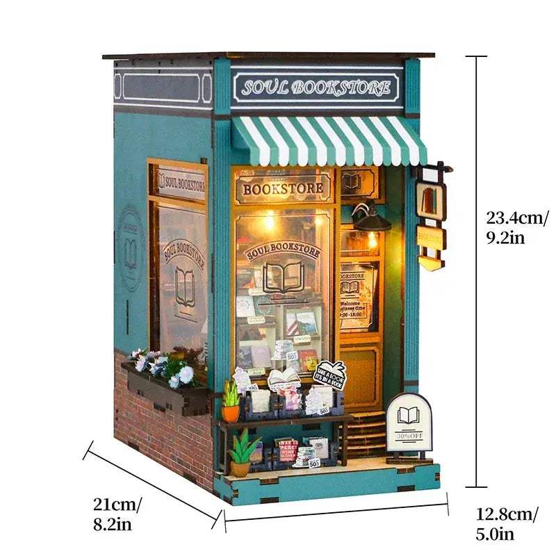 Wooden Book Nook DIY Miniatures Shelf Insert Dollhouses - ToylandEU