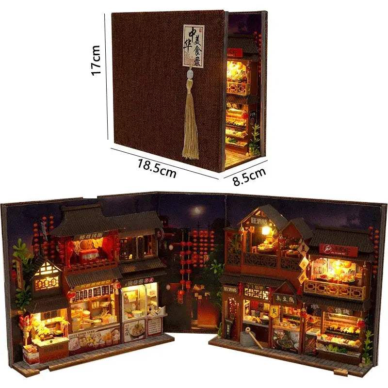 Wooden Book Nook DIY Miniatures Shelf Insert Dollhouses - ToylandEU