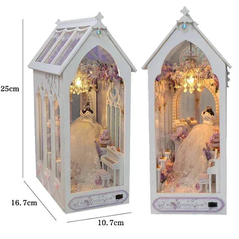 Wooden Book Nook DIY Miniatures Shelf Insert Dollhouses - ToylandEU