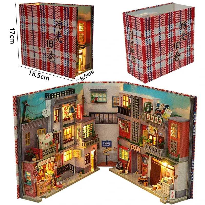 Wooden Book Nook DIY Miniatures Shelf Insert Dollhouses - ToylandEU
