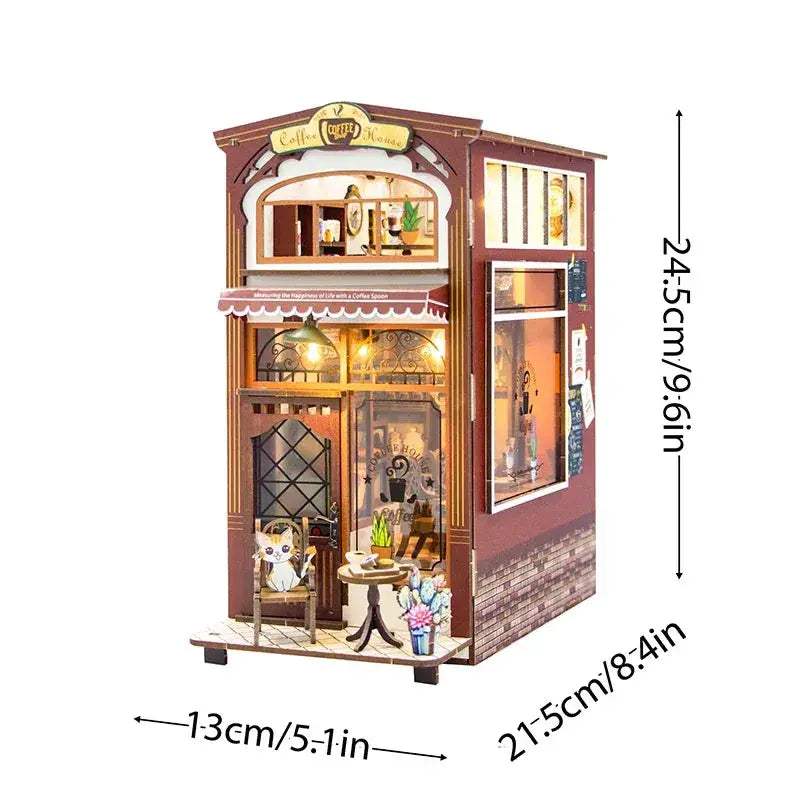 Wooden Book Nook DIY Miniatures Shelf Insert Dollhouses - ToylandEU