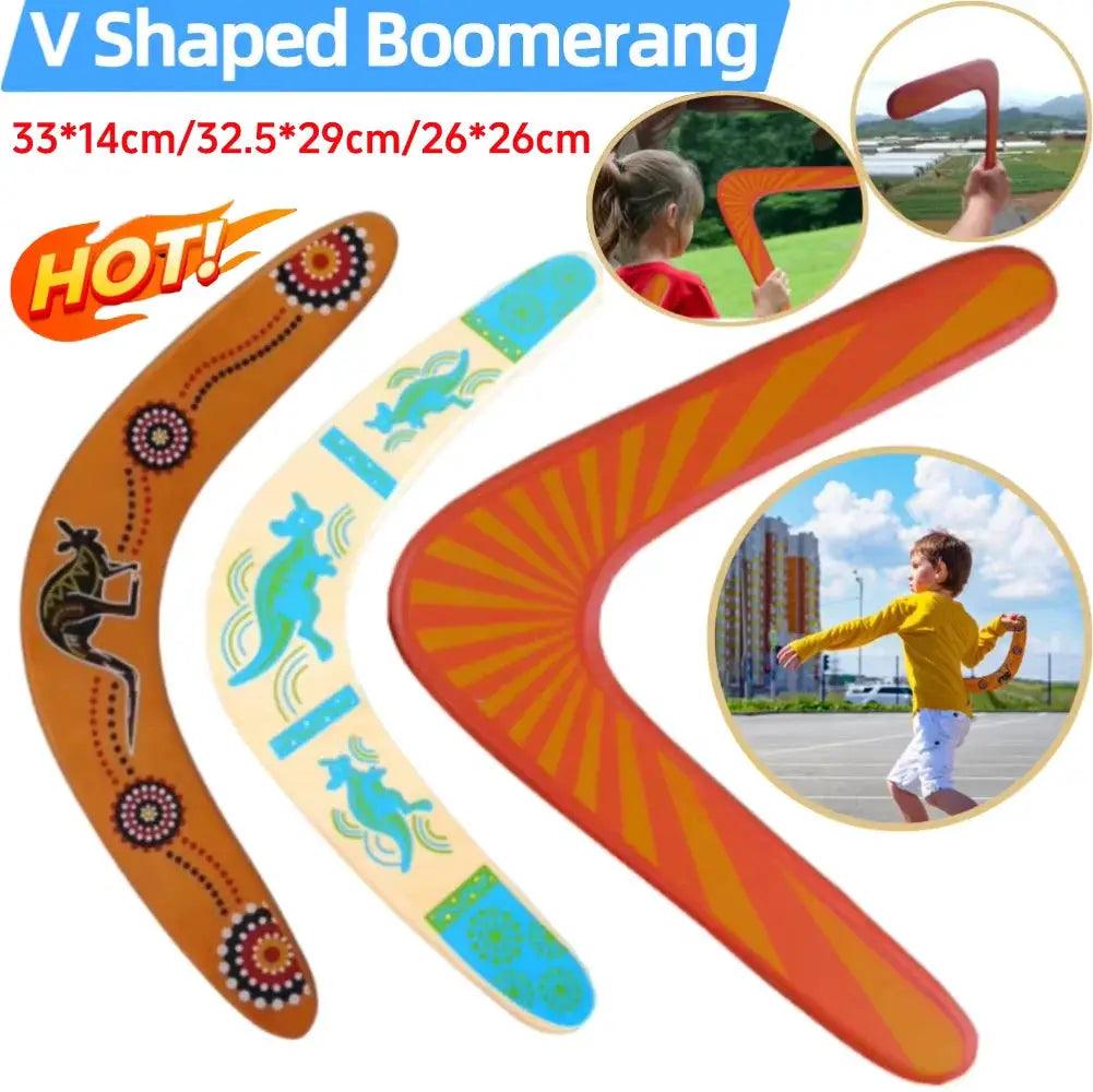  Wooden Boomerang Flying Disc V Shaped Outdoor Toy -  ToylandEU™