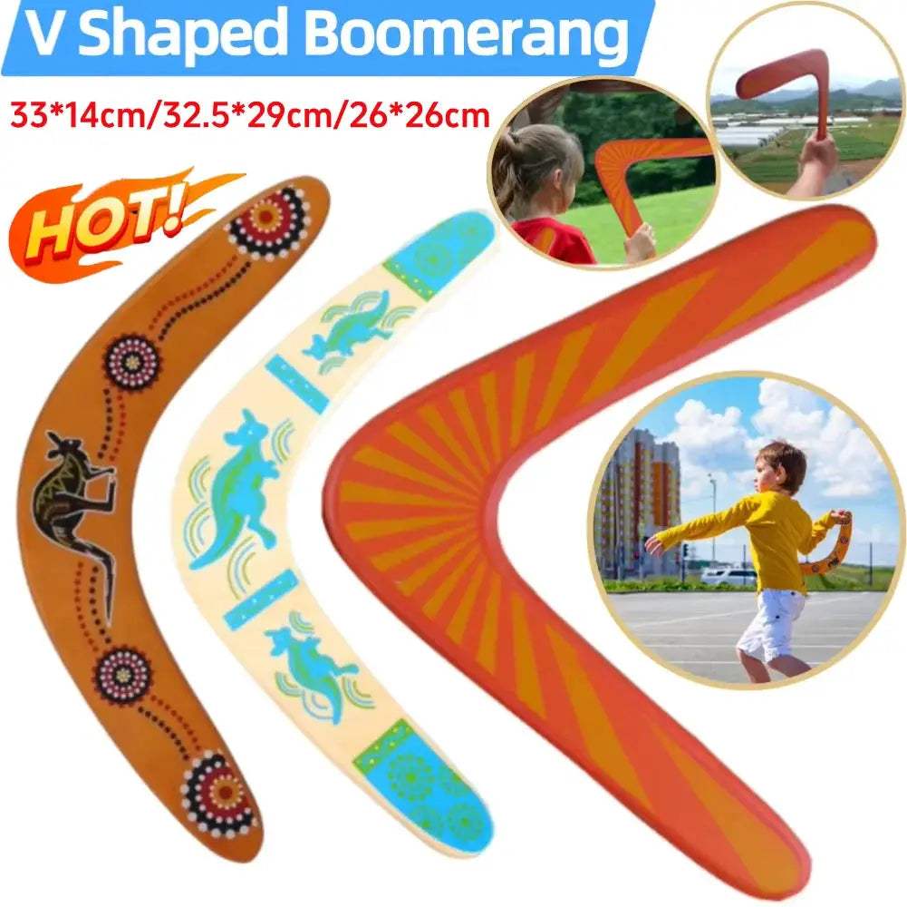  Wooden Boomerang Flying Disc V Shaped Outdoor Toy -  ToylandEU™