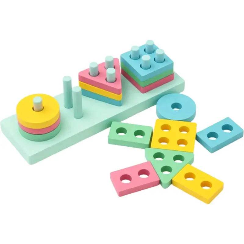 Wooden Building Blocks For Kids Montessori Cognitive Toy - ToylandEU