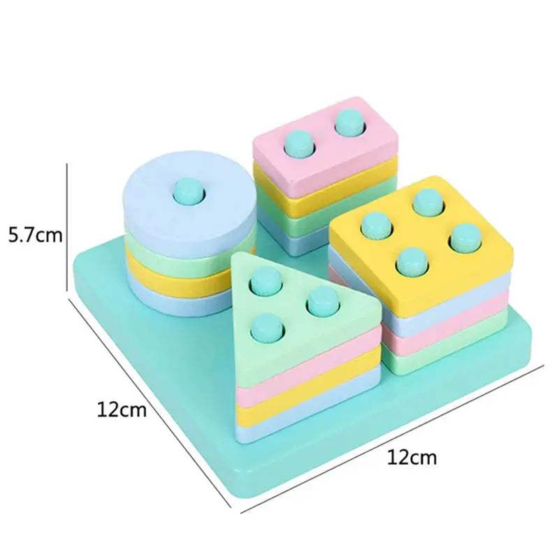Wooden Building Blocks For Kids Montessori Cognitive Toy - ToylandEU