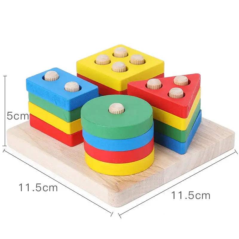 Wooden Building Blocks For Kids Montessori Cognitive Toy - ToylandEU
